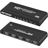 4K HDMI Splitter 1 in 4 Out - 1x4 Powered HDMI Splitter 4 Port Multi Monitor Outputs,Mirror/Copy Screen Only (Not Extend) Support 4Kx2K@30Hz 3D for PS4/Projector/HDTV
