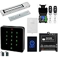 Door Access Control System Waterproof NFC RFID Keypad 600lb Electric Magnetic Door Lock Kit with Touch Exit Button Doorbell Chime and Remote Control