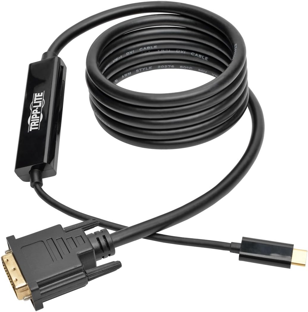 Tripp Lite USB-C to DVI Active Adapter Converter Cable 1080p Type C to DVI (M/M), 1.83 m (U444-006-D), Schwarz, 1.8 M - Image 3