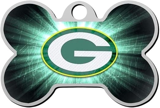 Amazon Com Shsh Green Bay Packers Custom Pet Id Tag Dog Tags Pet Personalized Id Bone Shaped Double Sided Printing Logo Phone Number Pet Supplies