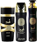 Lattafa Asad 3 Piece Gift Set Eau de Parfum 100ml Air Freshener 300ml