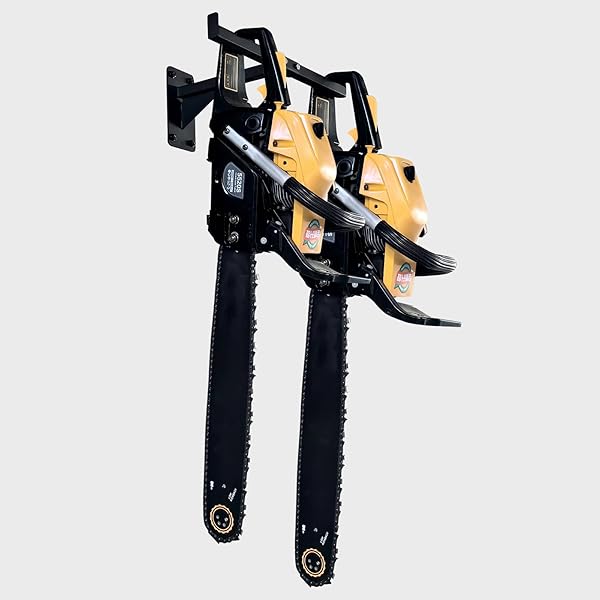 OMMUU 2PCS 16.1 INCH CHAINSAW HOLDER WALL MOUNT CHAINSAW CHAIN STORAGE HANGER BACKPACK LEAF BLOWER RACK WEED EATER STRING TRIMMER HOOK ACCESSORIES AND TOOL FOR GARAGE WALL