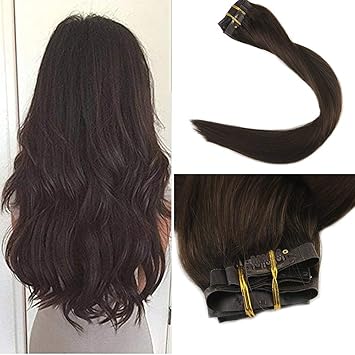 Amazon Com Full Shine Hair Extensions Clip In Human Hair 12 Inch