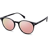 SOJOS Small Round Classic Polarized Sunglasses for Women Men Vintage Style UV400 Lens MAY SJ2113