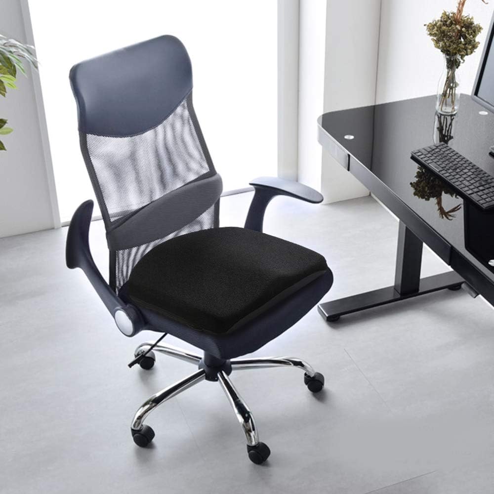 Tsumbay Memory Foam Seat Cushion, Office Soft Seat Cushion with Carry Handle, Washable Cover, Comfortable Coccyx Cushion for Home Office Chair Pad, Car Seat, Wheelchair -Black : Office Products