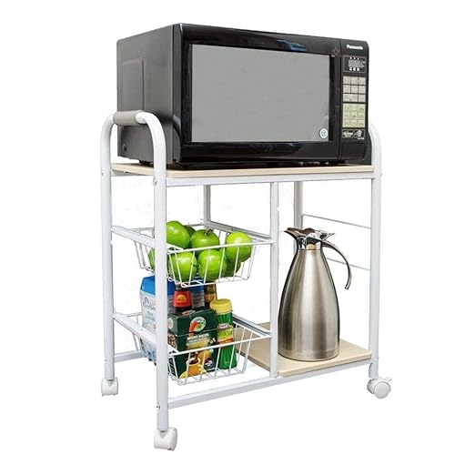 WJGJ Estante De Cocina Microondas,Carrito De Servir,3 Nivel ...