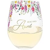 Pavilion Gift Company - Beautiful Aunt - 17 oz Stemless Auntie Wine Glass