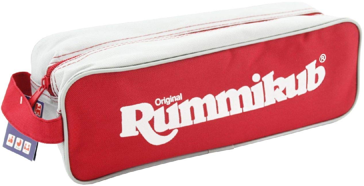 Jumbo Spiele Original Rummikub Pouch - der Spieleklassiker mit praktischer Tasche für Reisen und zum Mitnehmen - Gesellschaftsspiel für Erwachsene und Kinder ab 7 Jahren - 2 bis 4 Spieler Mehrfarbig