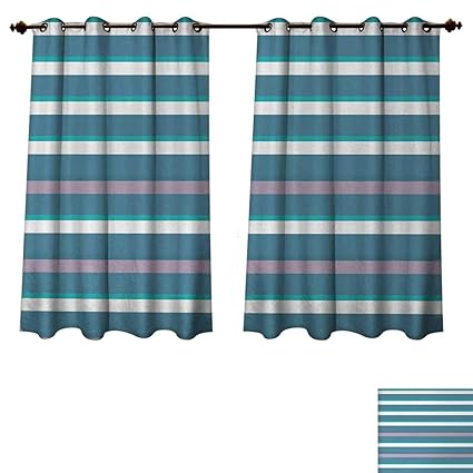Amazon Com Anzhouqux Striped Blackout Curtains Panels For Bedroom