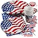 Patriotic 4th of July Party Set Deluxe- Patriotic Cups, Patriotic 9