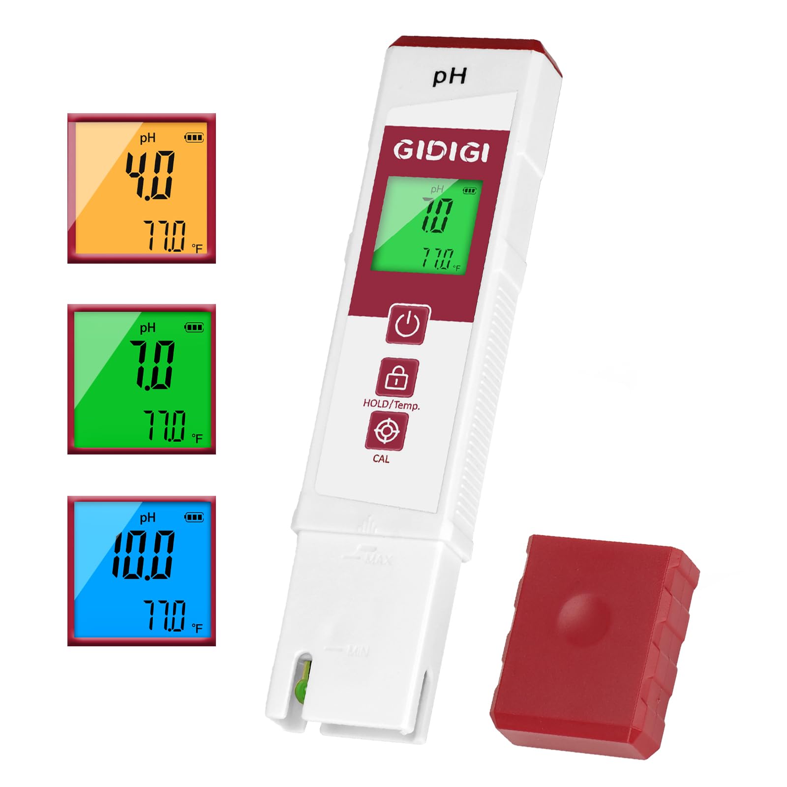 Photo 1 of GIDIGI pH Meter for Water, Electronic ph Meters with Color Display pH Test Strip Function, Pro Digital pH Level Tester Kit for Water, pH Reader for Pool Spa Hot Tub Hydroponics Aquarium Drinking Water
