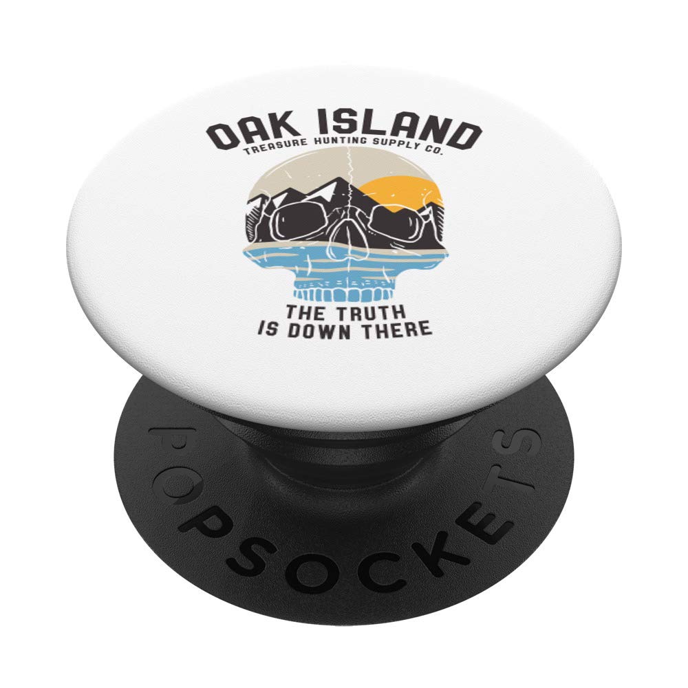 Oak Island Vintage Skull Templar Treasure Hunting Gift PopSockets PopGrip: Swappable Grip for Phones & Tablets