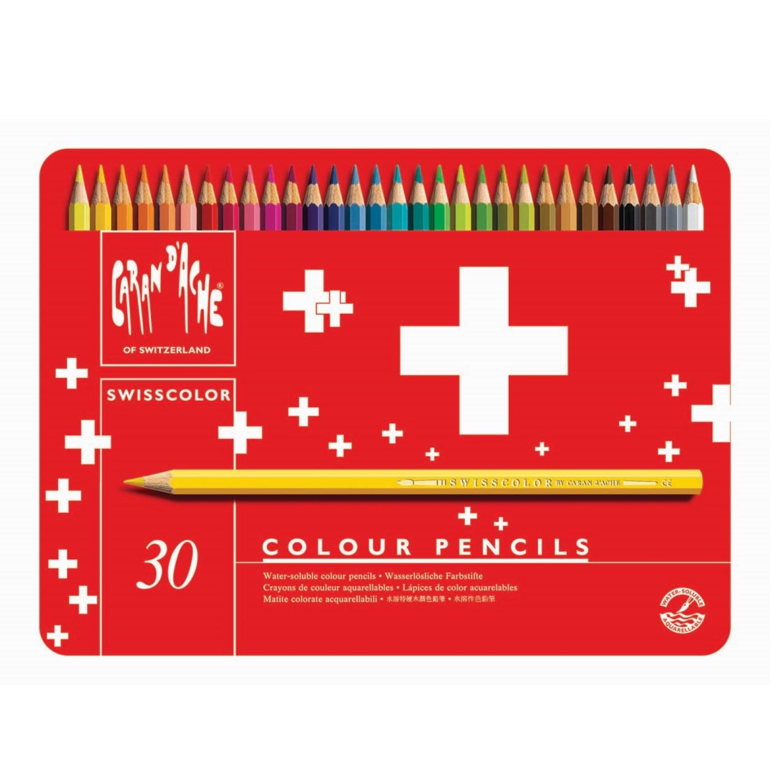 Caran D'ache 1285.730 Swisscolor color Pencils in Metal Box (Pack of 30)