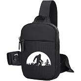FOECBIR Small Crossbody Bag For Men, Waterproof Sling Chest Bag Lightweight Shoulder Bag For Travel Sports (Bigfoot Forest)