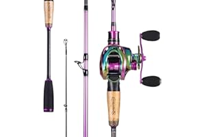 Sougayilang Fishing Rod and Reel Combo, Medium Heavy Fishing Pole with Baitcasting Reel Combo, 2-Piece Baitcaster Combo