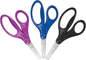 Fiskars 194160-1035 Blunt-tip Kids Scissors, 5 Inch, 3 Pack, Cool