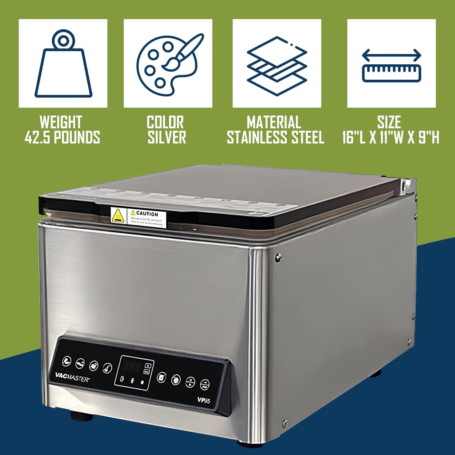 VacMaster VP95 Chamber Vacuum Sealer with Industrial Oil Pump. Great for Portioning, Meal Prep, Restaurants, Catering, Food Trucks, Sous Vide, Home. Great for Dry Goods, Liquids and Marinades.