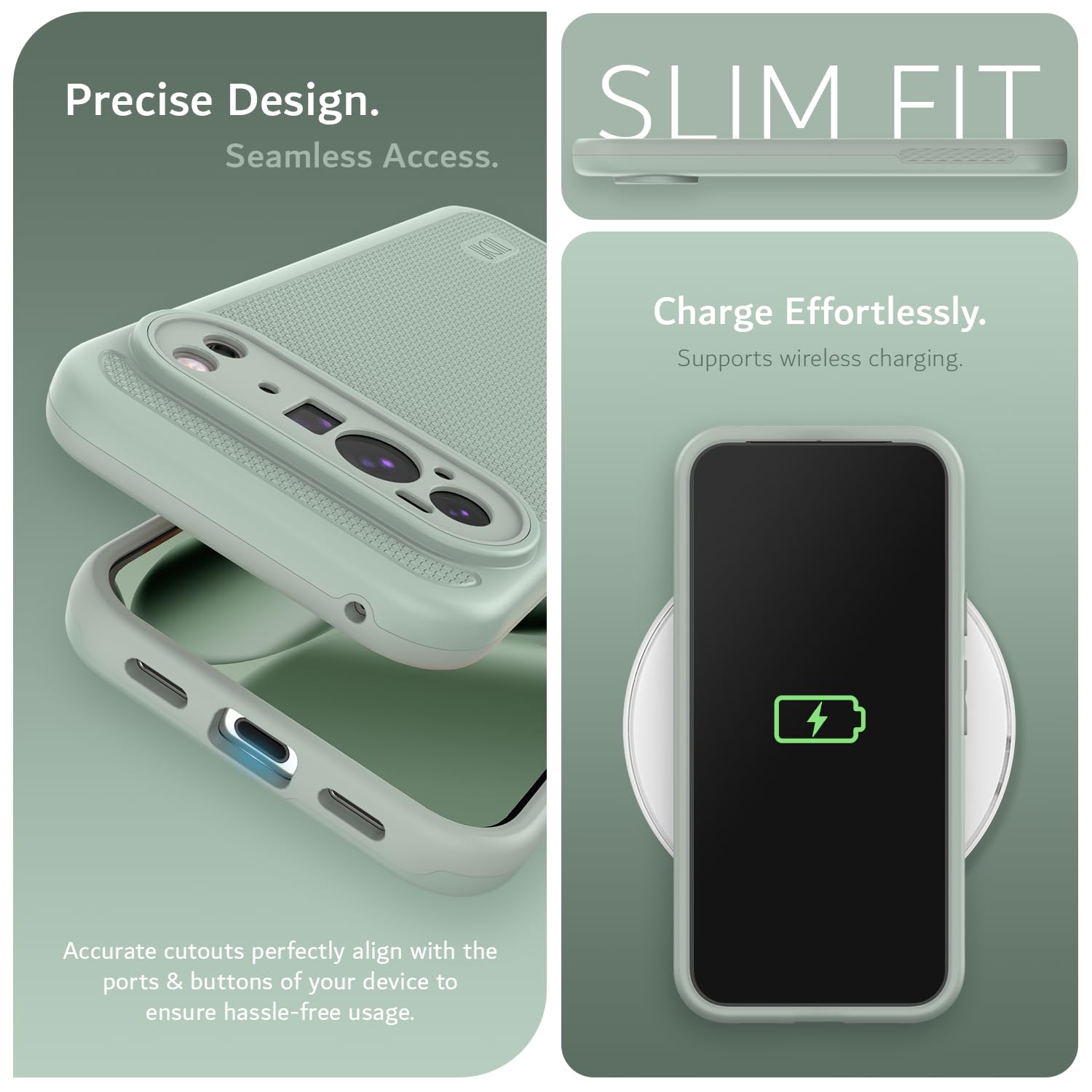 TUDIA DualShield Grip kompatibel mit Google Pixel 10 Pro XL 2025 Hülle [Pixelsnap & MagSafe-kompatibel] Militärqualität doppellagig stoßfest robust strapazierfähig Schutzhülle – Grüne Lilie 5