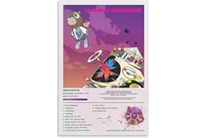 BATWHO Kanye West Poster Graduation Album Canvas Poster Unframe：12x18inch(30x45cm)