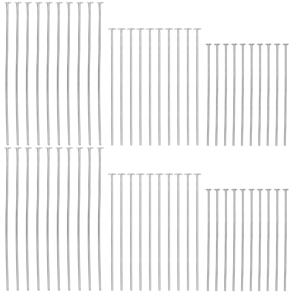 SUNNYCLUE 1 Box 60Pcs 925 Sterling Silver Flat Head Pins 25/30/35mm Earring Pins Jewellery Findings Head Pins Flat Headpin Straight Pins Flat Head Pin for Jewellery Making Accessories DIY Earrings