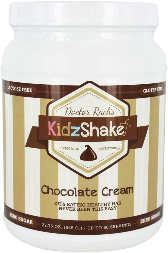 KidzShake - Kids Chocolate Cream Protein Powder | Nutritional Supplement Shake for Kids - Gluten Free, Multivitamin w/ Probiotics, 22.75 oz