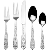 Towle Everyday Pueblo 20-Piece Stainless Steel Flatware Set, Service for 4 | Complete Service for 4, Unique Southwestern Pattern, Ideal for Everyday Meals &amp; Entertaining, Dishwasher Safe