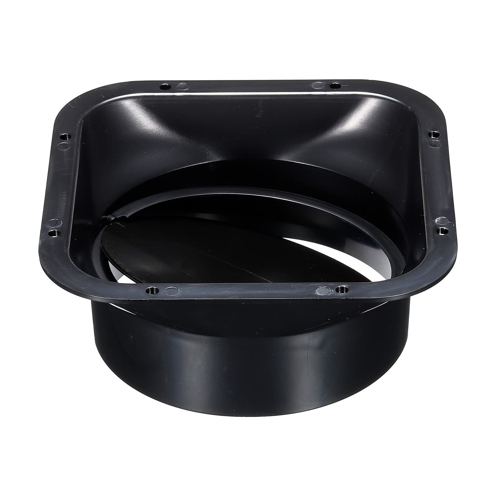 PATIKIL 6 Inch Duct Connector Flange, ABS Square Air Ventilation with Duct Backdraft Valve for Heating Cooling Ventilation System, Black