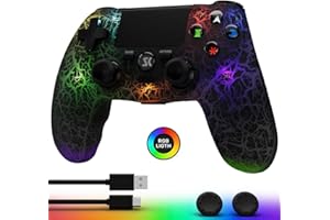 Controller for PS4, Wireless Controllers for PlayStation 4/Pro/Slim, Remote Control with Adjustable RGB Light/1000mAh Battery