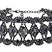 Hunputa Luxury Women Crystal Rhinestone Full Diamonds 3 Layers Collar Wide Choker Necklace Jewelry Gift (Black)
