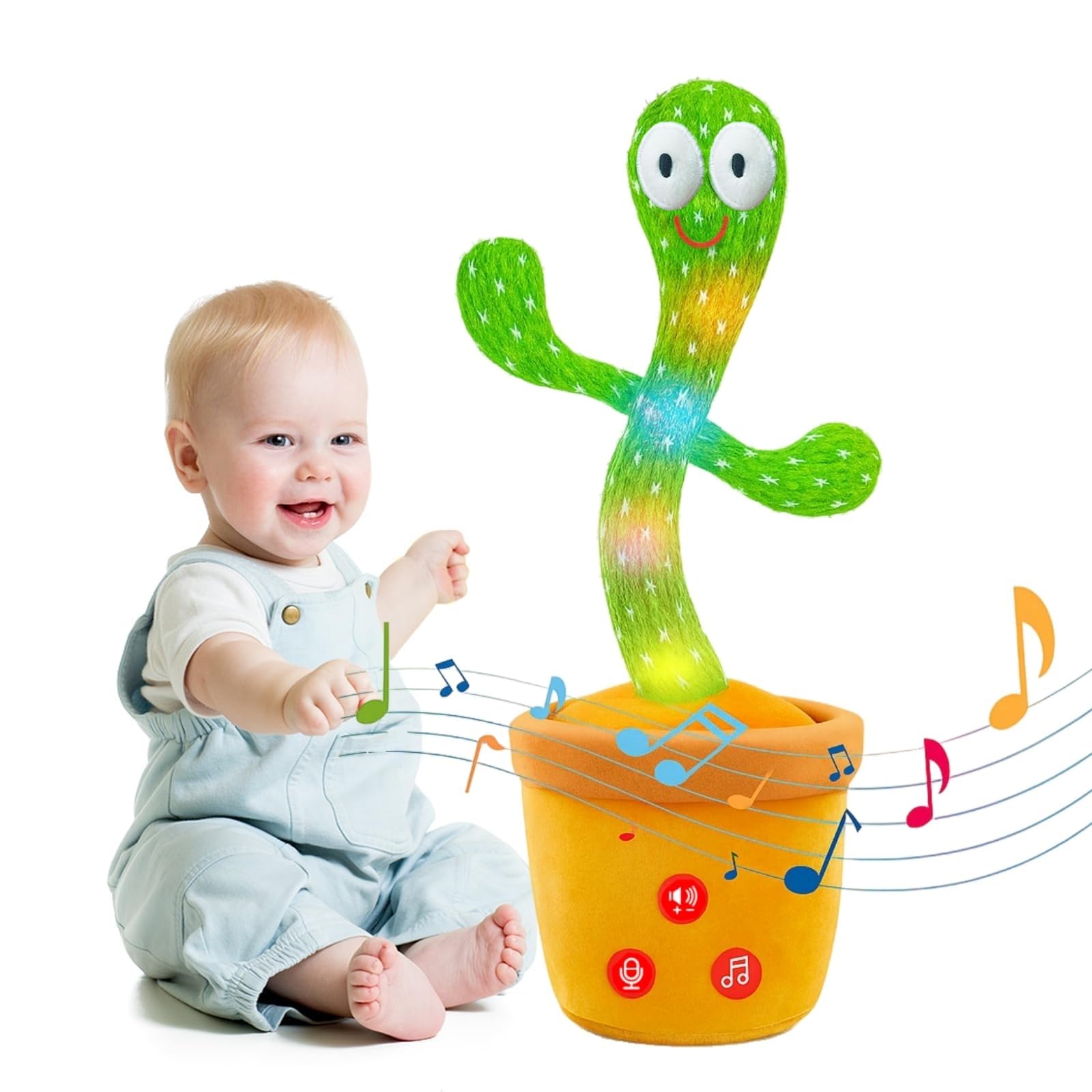 Photo 1 of TWORIVER Talking Cactus Toys for Baby,Dancing Singing Cactus Mimicking Toy Gifts for Infant Kids Boys Girls Easter Basket Stuffers with 120 English Songs,Adjustable Volume,Recording Repeating,Green
