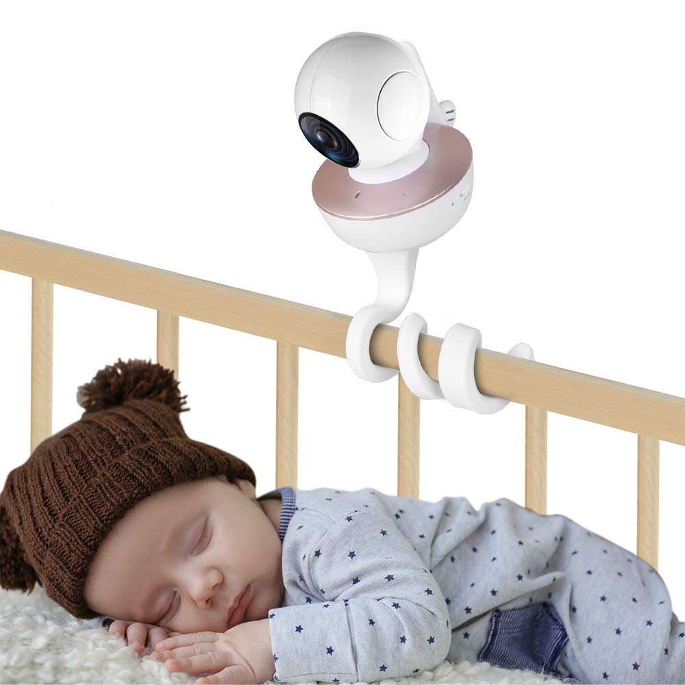 inRobert Universal Baby Monitor Holder Wall Mount, Baby Video Monitor Shelf Flexible Camera Stand No Drilling for Nursery Universal Holder Compatible with Most Baby Monitors & Phone (White)