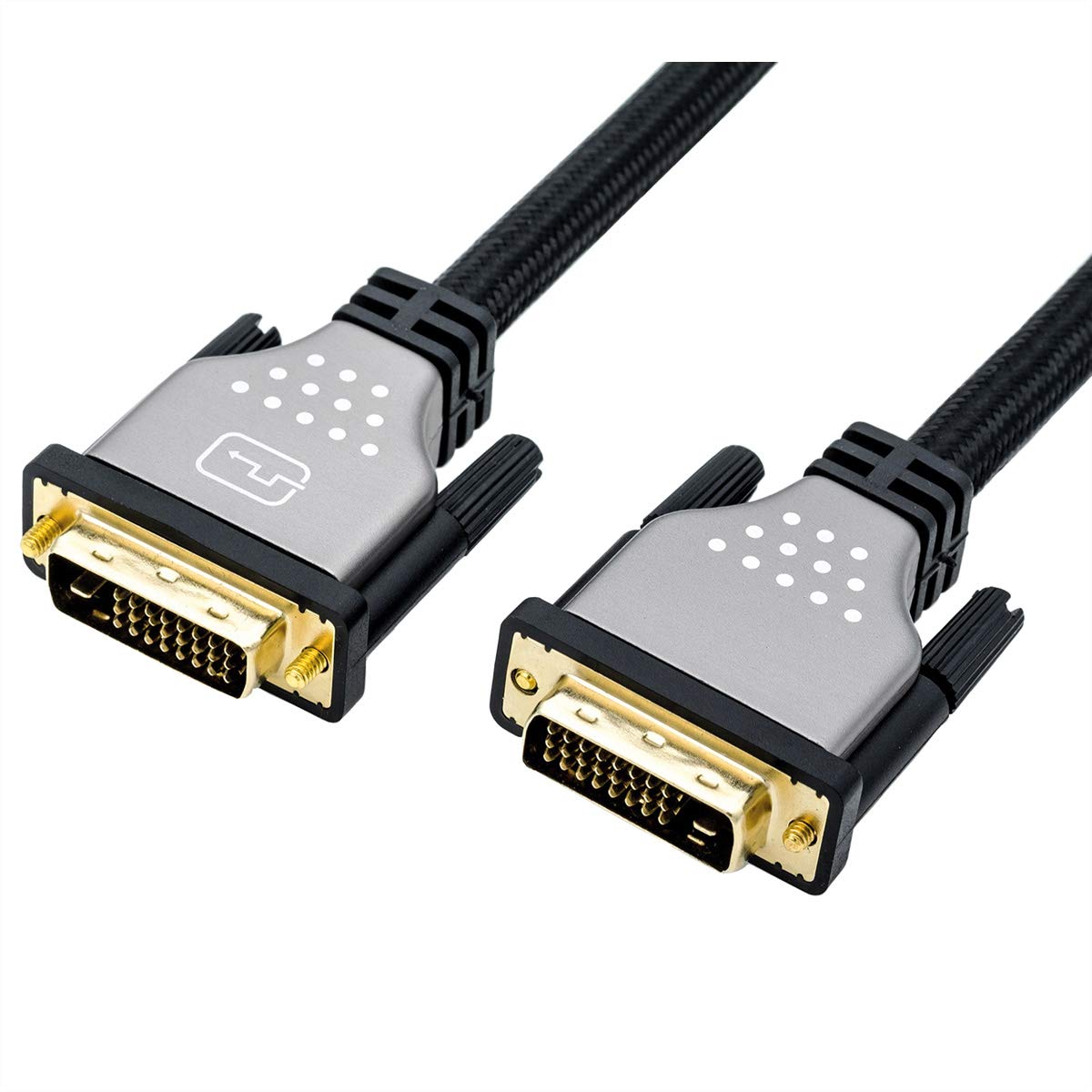 Rotronic 'Roline 11045864 24 + 1 Dual Link DVI Monitor Cable, Male/Male 7.5 m Black/Silver