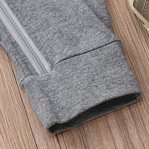 Charberry Newborn Baby Boys Girls Dinosaur Zipper Hooded Romper Jumpsuit Outfits Clothes - Thumbnail 5