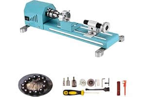FESMTEK Mini Wood Lathe Machine Multi-Purpose Type Lathe Milling Cutting Grinding Polishing Professional Desktop Lathe Diy Tool Kit