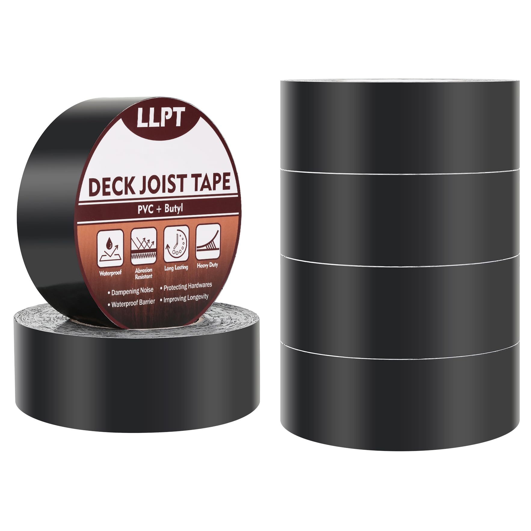 LLPT Joist Tape for Decking | 6 Packs | 50mm x 15m | Beam Joist Protection Flashing Tape | Heavy Duty Waterproof Butyl Sealant | for Wood Decks Roof Building Joists Beams(JDT250P6) โ image 1