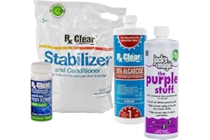 Rx Clear Swimming Pool Salt Water Generator Opening Kit | for Above or In-Ground Pools | Up to 30,000 Gallons of Water | Includes Stabilizer/Conditioner, Algaecide, The Purple Stuff and Test Strips