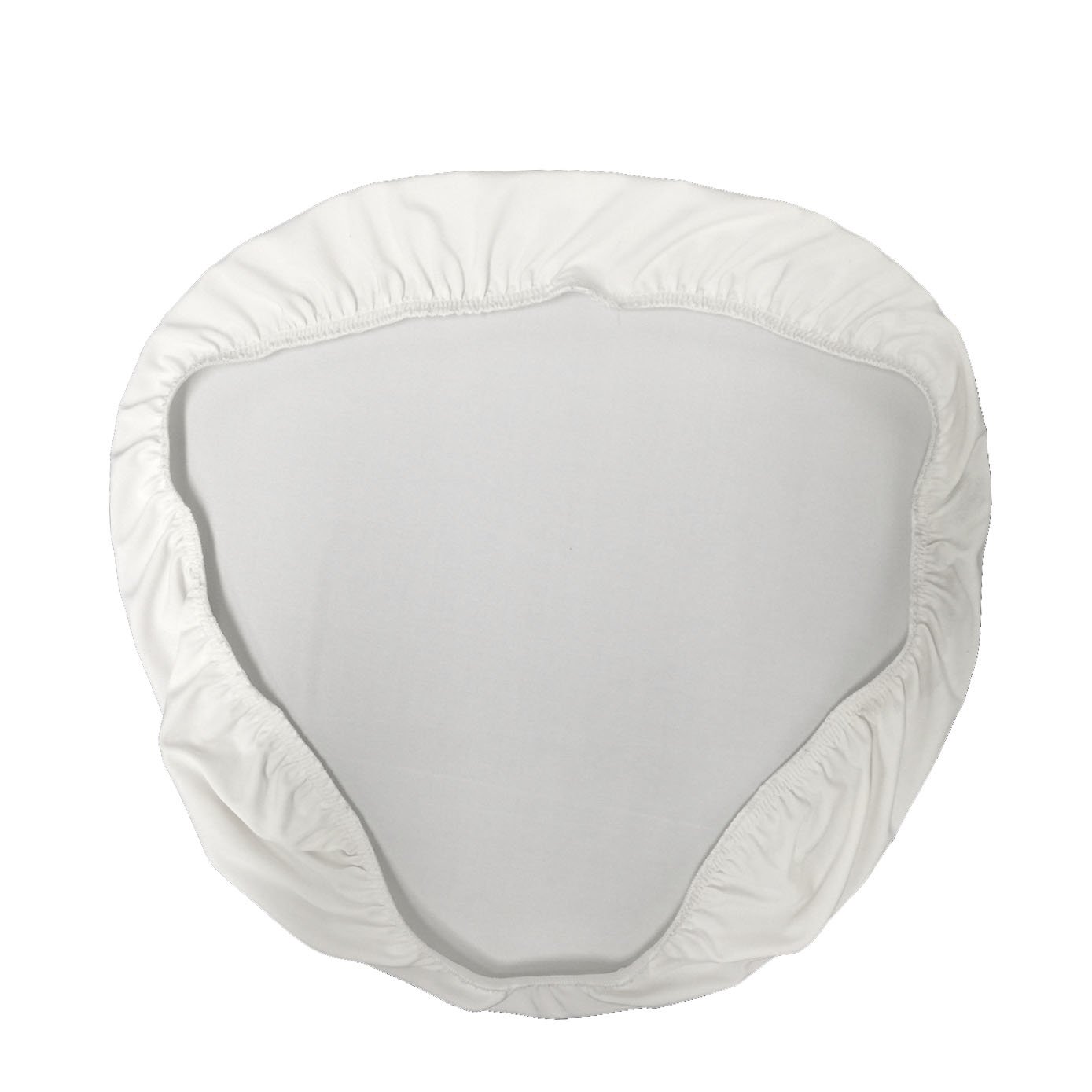 LA Linen Spandex Chiavari Chair Cushion Cover (4 Pack), White, Solid, Microfiber Polyester, 38.1 x 38.1 x 0.05 cm