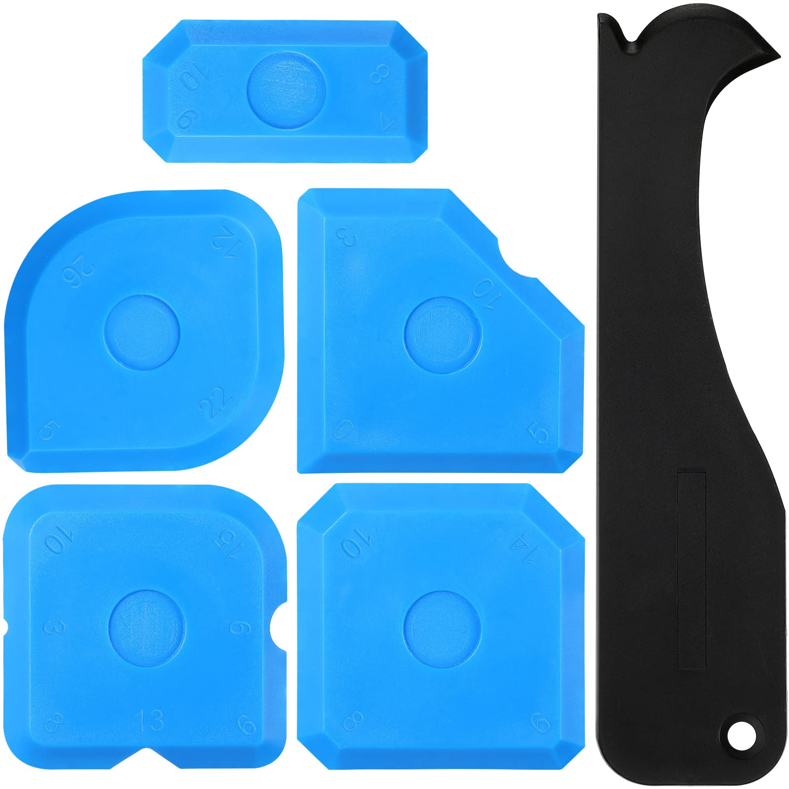 6 Pieces Caulk Tool Kit Silicone Sealant Finishing Tools Caulking Smoothing Tools Grout Finishing Tool for Bathroom Kitchen Room Floor Sealant Grout Finishing Sealing Blue(Blue)