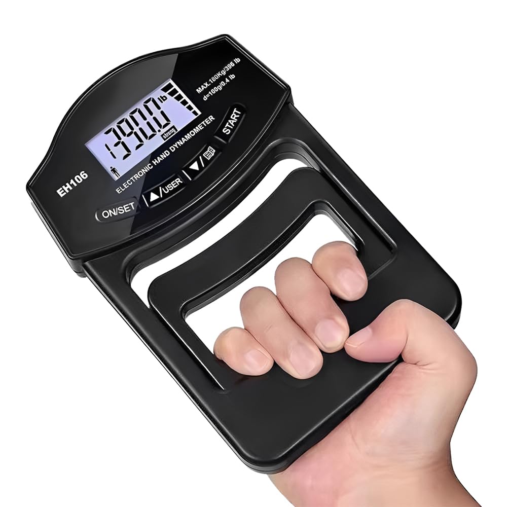 XPJBKC Grip Strength Tester, 396lb/180kg Hand Grip Dynamometer, Multipurpose Digital Forearm Strengthener Force Measurement Tool, Portable Hand Strengthener for Fitness Sport Accessories