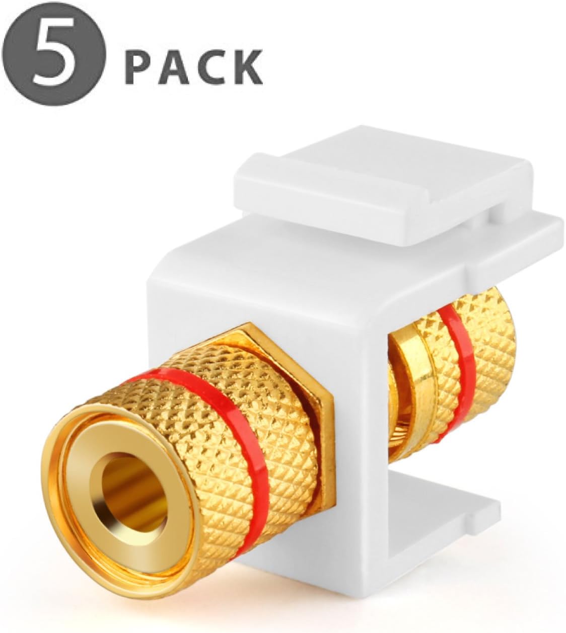 TNP Banana Jack Keystone Insertar (5 unidades) Altavoz Banana Conector Enchufe hembra puerto