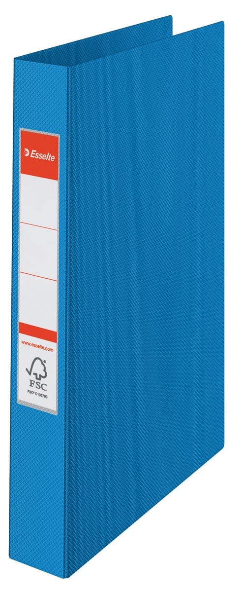 Esselte 4 Ring Binder, PP, Holds up to 190 Sheets, Vivida Range, 42 mm Spine, 14452 - A4, Blue