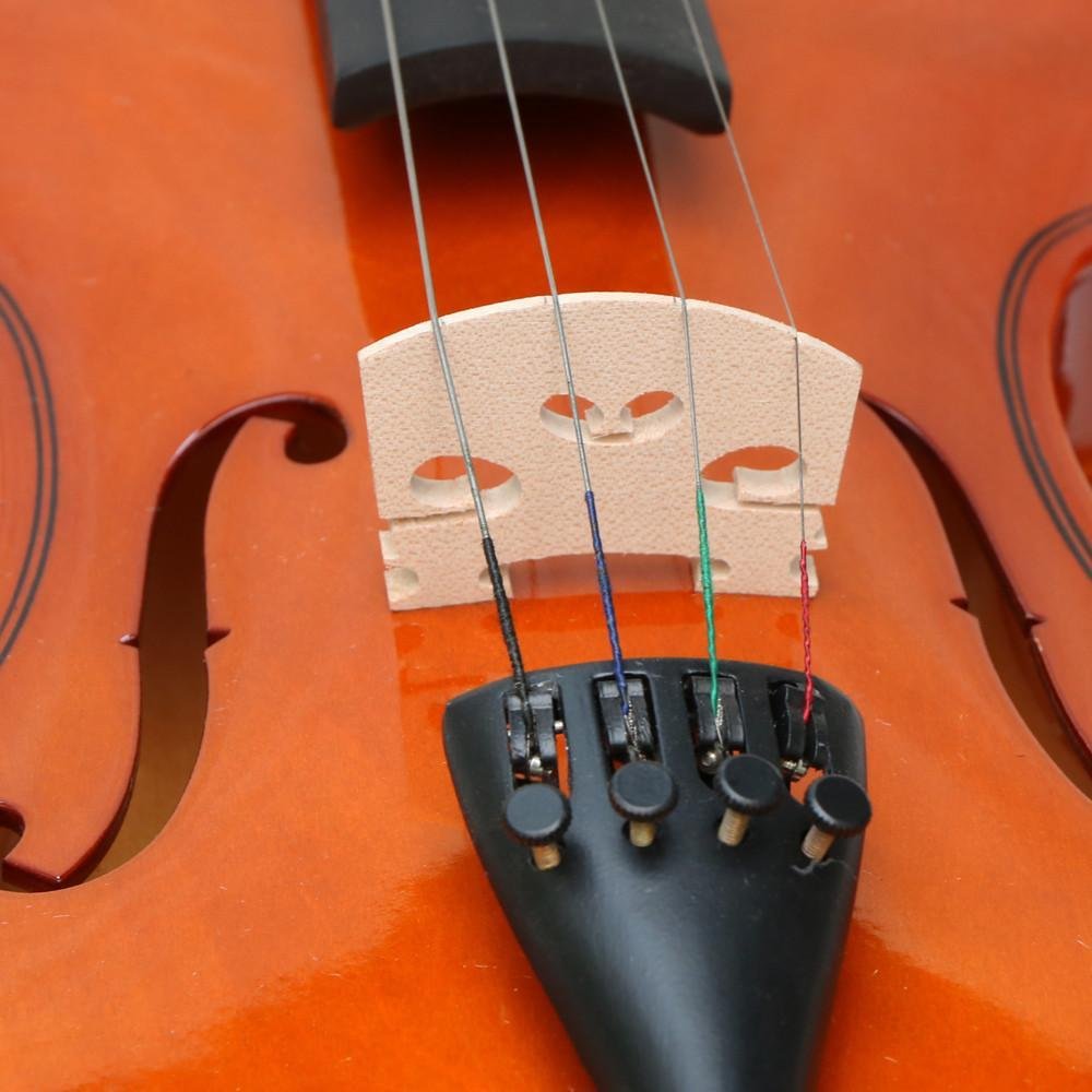 Popamazing New 4/4 Full Size Natural Acoustic Violin Set Antique Wood Violin with Bow&Rosin Cake&Bridge&Strings + Carry Case