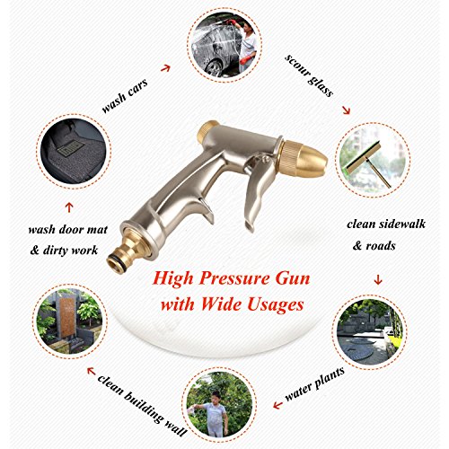 V.C.Formark Garden Hose Nozzle Heavy Duty Metal Spray Gun Sprayer Brass for Car Washing,Plants Watering,Pets Shower,Floor Cleaning - Thumbnail 4
