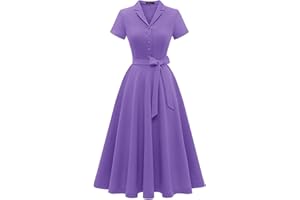 Wedtrend Women's Vintage Tea Dress, Short Sleeve Cocktail Party Dress Work Church Casual Dress