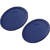 Pyrex 7402-PC 6/7-Cup Blue Replacement Lid for 7402 Sculpted Mixing Bowl & 7203 Bowl (2-Pack) - Made in the USA