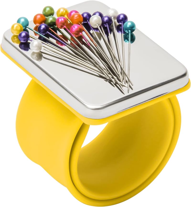 Zhichengbosi Magnetic Wrist Sewing Pincushion Holder Portable Yellow for