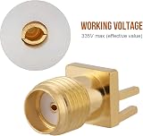 Fydun 10pcs SMA Female Base Connector Gold Plated Brass PCB Mount 50 Ohm RF view 4