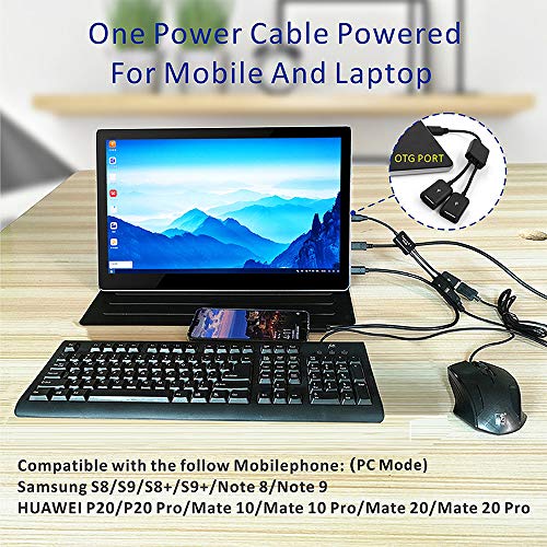 Eleduino 15.6 Inch 1080p USB Portable Monitor Touchscreen,USB C/Hdmi Video Input,HDR,OTG Port,Support PD Fast Charging,Bulit in Speakers for Smart Phone MacBook Type C Windows Laptops Gaming Console - Thumbnail 3