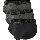 BAMBOO COOL Mens Breathable Soft Underwear Open-fly Classic Briefs, Tag-free