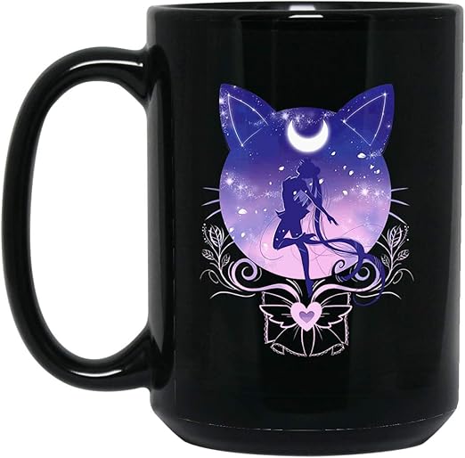 Amazon Com Cute Moon Cat And Sailor Anime Ceramic Coffee Mug Travel Mug Stainless Steel Water Bottle Beer Stein Kitchen Dining